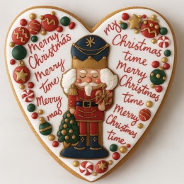 Ciastko lukrowane Dziadek Do Orzechów No.35 SERCE roz.S ręcznie robione
