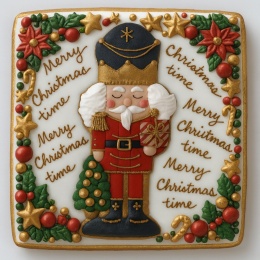 Ciastko lukrowane Dziadek Do Orzechów No.35  KWADRAT AT roz.S ręcznie robione