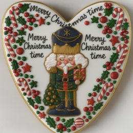 Ciastko lukrowane Dziadek Do Orzechów No.32A SERCE roz.S ręcznie robione