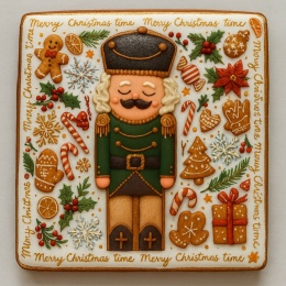 Ciastko lukrowane Dziadek Do Orzechów No29  KWADRAT AT roz.L ręcznie robione