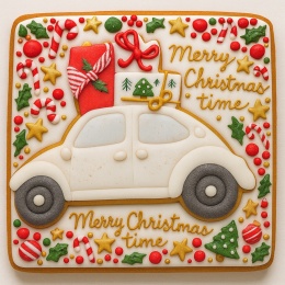 Ciastko lukrowane GARBUS PRESENTS WHITE roz.S POZIOM ręcznie robione