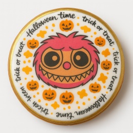 Ciastko lukrowane HALLOWEEN No.3 roz.L KOŁO ręcznie robione
