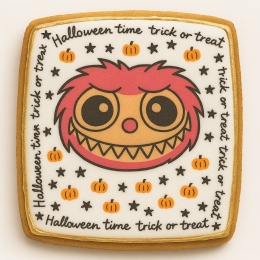 Ciastko lukrowane HALLOWEEN No.3 roz.L  KWADRAT AT ręcznie robione