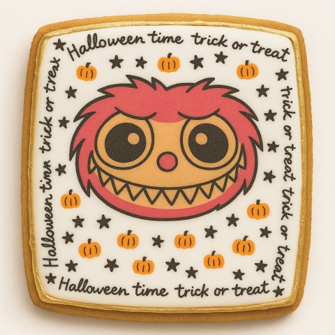 Ciastko lukrowane HALLOWEEN No.3 roz.L  KWADRAT AT ręcznie robione