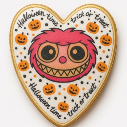 Ciastko lukrowane HALLOWEEN No.3 roz.M SERCE ręcznie robione