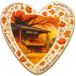 Ciastko lukrowane PUMPKIN AUTUMN SHOP roz.M SERCE ręcznie robione