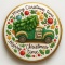 Ciastko lukrowane Pickup z choinką GREEN No7 roz.L KOŁO ręcznie robione