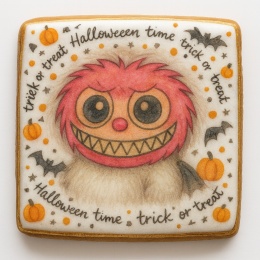 Ciastko lukrowane HALLOWEEN No.10 roz.M POZIOM ręcznie robione