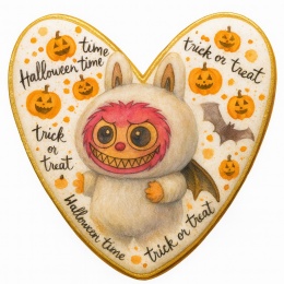 Ciastko lukrowane HALLOWEEN No.10 roz.M SERCE ręcznie robione