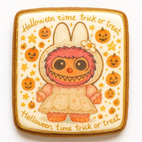 Ciastko lukrowane HALLOWEEN No.11 roz.XL PION ręcznie robione Ciastko lukrowane HALLOWEEN No.11 roz.XL PION ręcznie robione