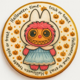 Ciastko lukrowane HALLOWEEN No.12 roz.XL KOŁO ręcznie robione
