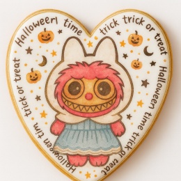 Ciastko lukrowane HALLOWEEN No.12 roz.XL SERCE ręcznie robione