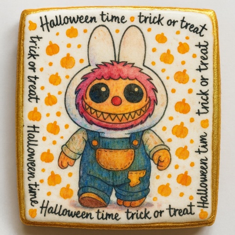 Ciastko lukrowane HALLOWEEN No.14 roz.M PION ręcznie robione