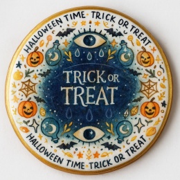 Ciastko lukrowane HALLOWEEN No.15 roz.XL KOŁO ręcznie robione