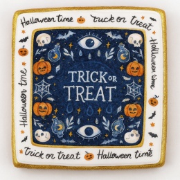 Ciastko lukrowane HALLOWEEN No.15 roz.M  KWADRAT AT ręcznie robione