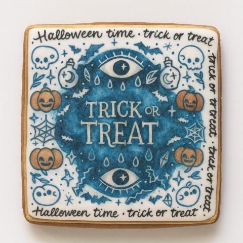 Ciastko lukrowane HALLOWEEN No.15 roz.S POZIOM ręcznie robione Ciastko lukrowane HALLOWEEN No.15 roz.S POZIOM ręcznie robione