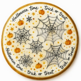Ciastko lukrowane HALLOWEEN No.18 roz.M KOŁO ręcznie robione