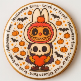 Ciastko lukrowane HALLOWEEN No.4 roz.L KOŁO ręcznie robione