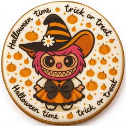Ciastko lukrowane HALLOWEEN No.5A roz.XL KOŁO ręcznie robione