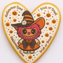 Ciastko lukrowane HALLOWEEN No.5A roz.XL SERCE ręcznie robione