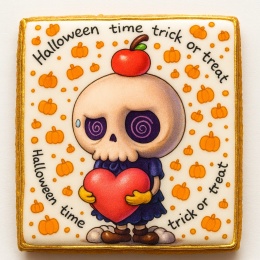 Ciastko lukrowane HALLOWEEN No.6 roz.L  KWADRAT ATręcznie robione