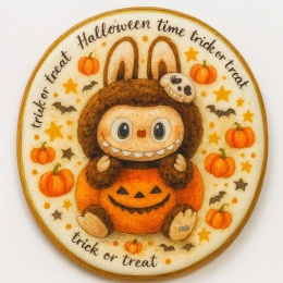 Ciastko lukrowane HALLOWEEN No.7 roz.M KOŁO ręcznie robione