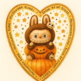 Ciastko lukrowane HALLOWEEN No.7 roz.XL SERCE ręcznie robione