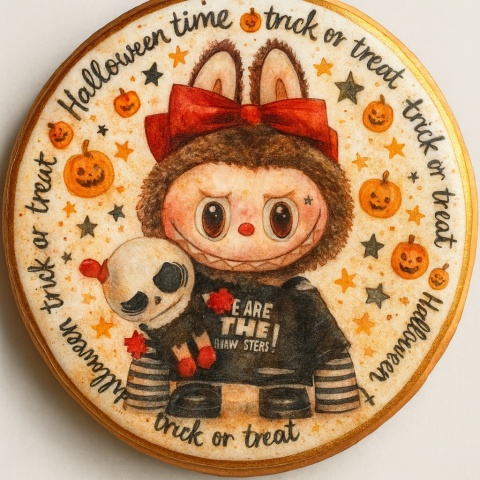 Ciastko lukrowane HALLOWEEN No.8 roz.L KOŁO ręcznie robione Ciastko lukrowane HALLOWEEN No.8 roz.L KOŁO ręcznie robione