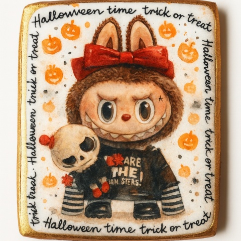 Ciastko lukrowane HALLOWEEN No.8 roz.L PION ręcznie robione