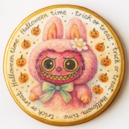 Ciastko lukrowane HALLOWEEN No.9 roz.XL KOŁO ręcznie robione