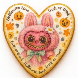 Ciastko lukrowane HALLOWEEN No.9 roz.XL SERCE ręcznie robione