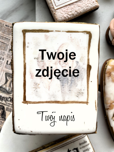 Ciastko TWOJE zdjęcie i napis dla babci i dziadka