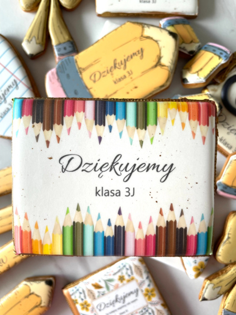 Ciastko Kredki i kolory szkolny prezent dla nauczyciela od klasy Ciastko Kredki i kolory szkolny prezent dla nauczyciela od klasy