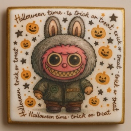 Ciastko lukrowane HALLOWEEN No.15 roz.XL  KWADRAT AT ręcznie robione