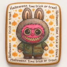 Ciastko lukrowane HALLOWEEN No.15 roz.XL PION ręcznie robione