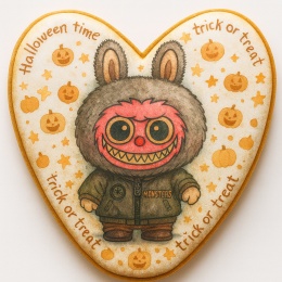 Ciastko lukrowane HALLOWEEN No.15 roz.XL SERCE ręcznie robione