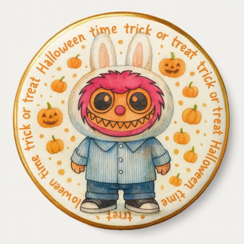 Ciastko lukrowane HALLOWEEN No.16 roz.XL KOŁO ręcznie robione