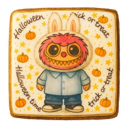Ciastko lukrowane HALLOWEEN No.16 roz.XL  KWADRAT AT ręcznie robione