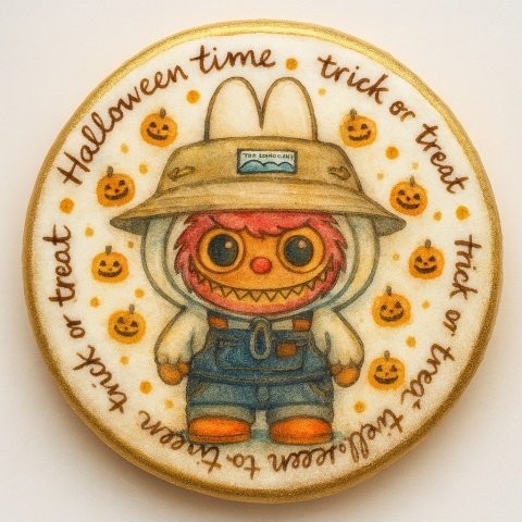 Ciastko lukrowane HALLOWEEN No.17 roz.XL KOŁO ręcznie robione