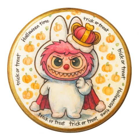 Ciastko lukrowane HALLOWEEN No.18 roz.XL KOŁO ręcznie robione