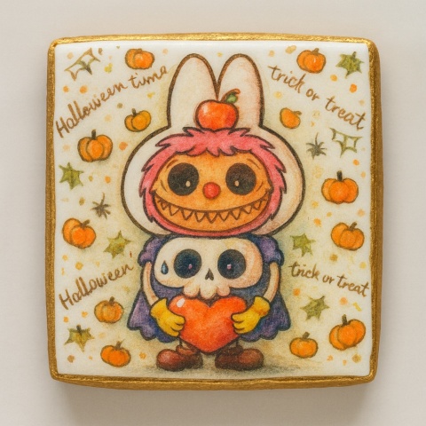 Ciastko lukrowane HALLOWEEN No.20 roz.S  KWADRAT AT ręcznie robione