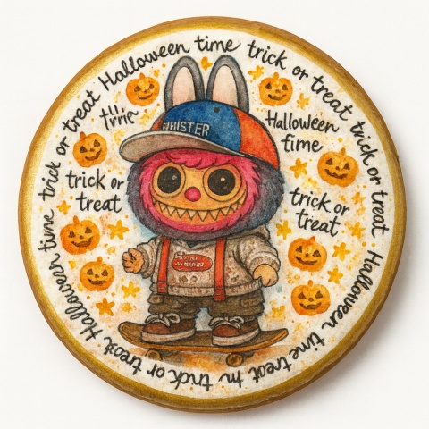 Ciastko lukrowane HALLOWEEN No.19 roz.M KOŁO ręcznie robione