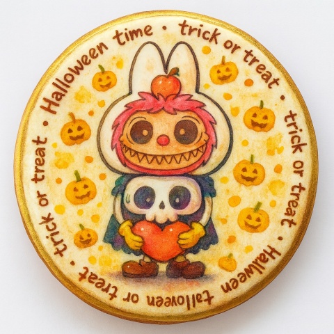 Ciastko lukrowane HALLOWEEN No.20 roz.S KOŁO ręcznie robione