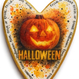 Ciastko lukrowane HALLOWEEN No.20 roz.M SERCE ręcznie robione