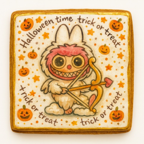 Ciastko lukrowane HALLOWEEN No.21 roz.L  KWADRAT AT ręcznie robione