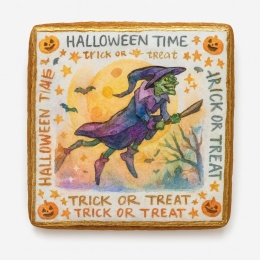 Ciastko lukrowane HALLOWEEN No.22 roz.M   KWADRAT AT ręcznie robione