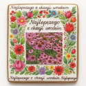 Ciastko lukrowane Życzenia KWIATY OGRÓD roz.L  KWADRAT AT No.3 ręcznie robione