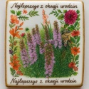 Ciastko lukrowane Życzenia KWIATY OGRÓD roz.XL  KWADRAT AT ręcznie robione