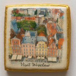 Ciastko lukrowane KAMIENICE WROCŁAW PAMIĄTKA  KWADRAT AT No.2 roz.S ręcznie robione