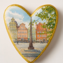 Ciastko lukrowane KAMIENICE WROCŁAW PAMIĄTKA SERCE No.1 roz.XL ręcznie robione